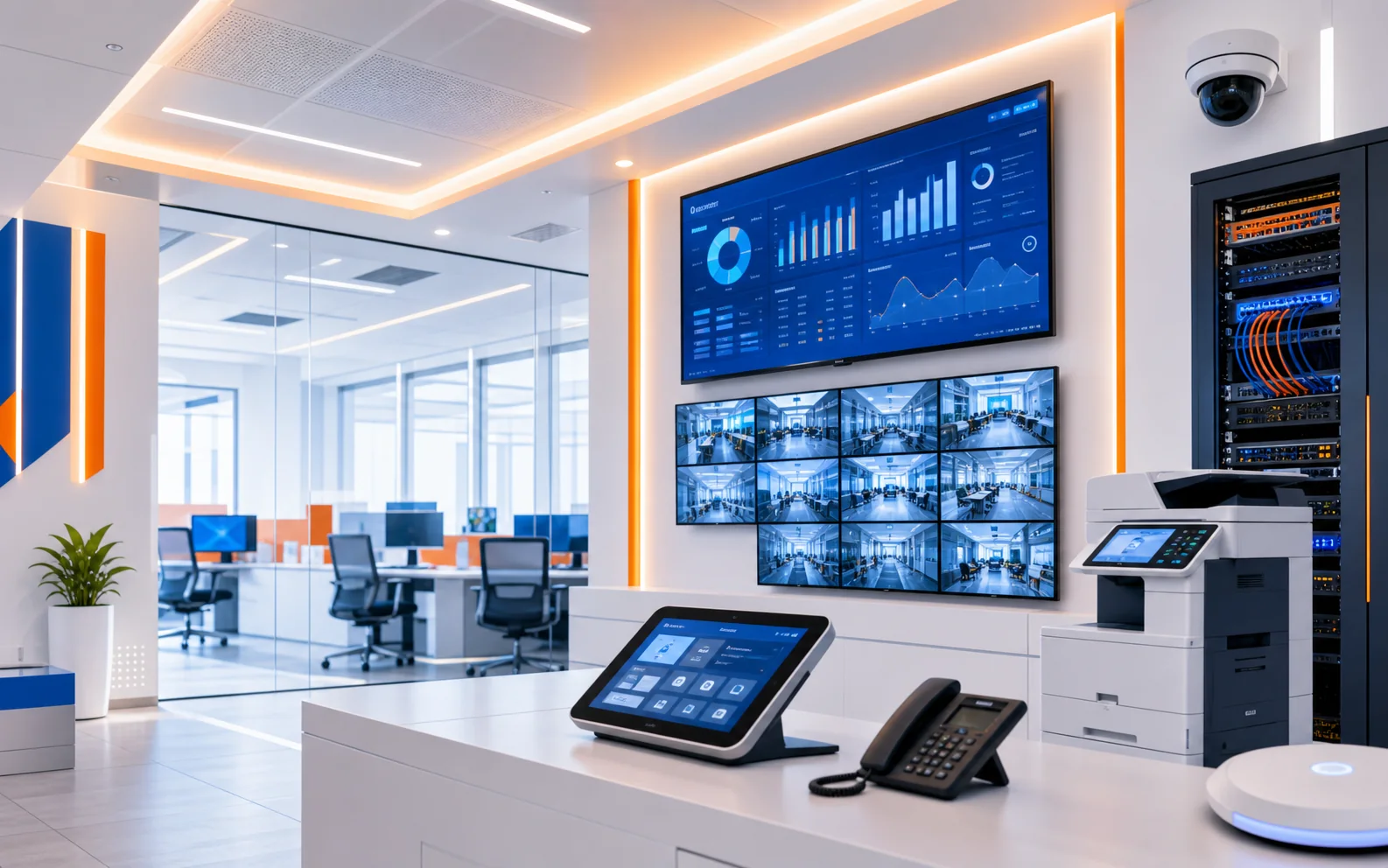 Bright office automation, monitoring, and integrated workplace technology systems